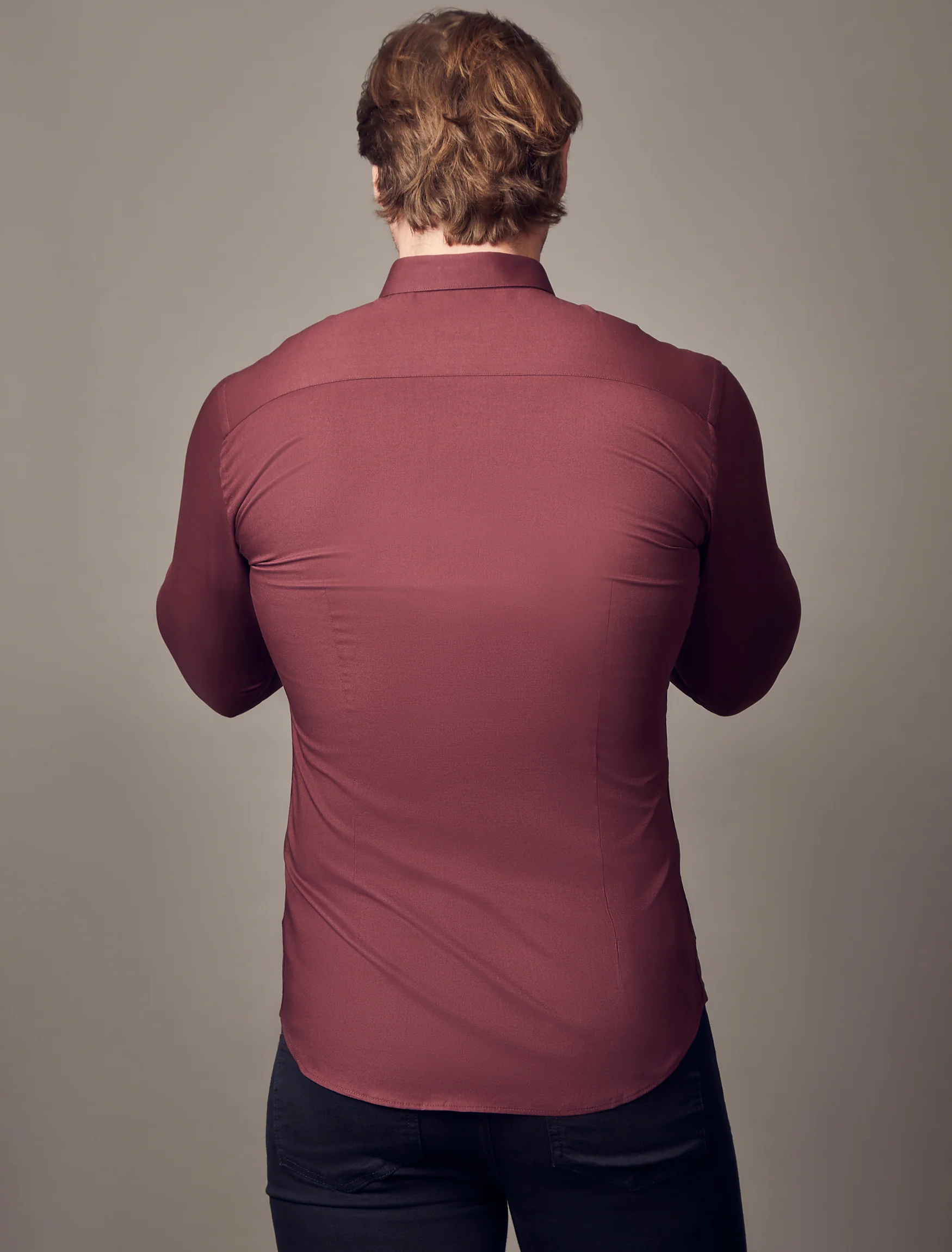 Burgundy Tapered Fit Shirt - Image 2